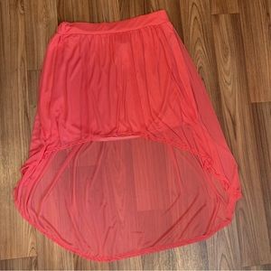 Vitta Luna 2X Pink Hi Low Sheer Skirt Made n USA Polyester